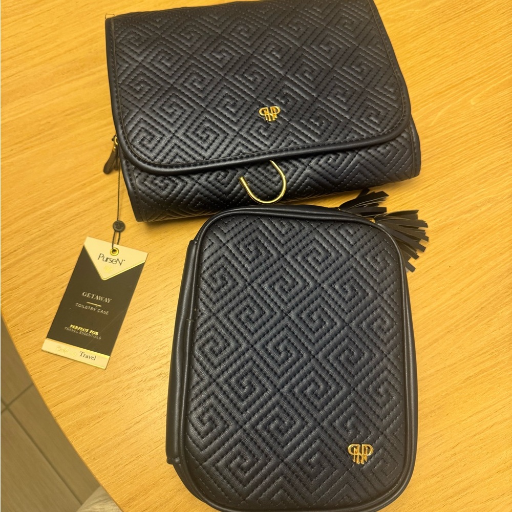 PurseN Navy Quilted Travel Case